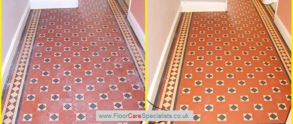 Victorian Floor Tile Cleaned and Sealed - www.FloorCareSpecialists.co.uk