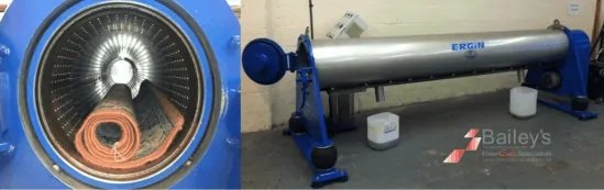 Professional Rug Cleaners in Leicester - www.FloorCareSpecialists.co.uk Specialist rug centrifuge used to extract water from a cleaned rug